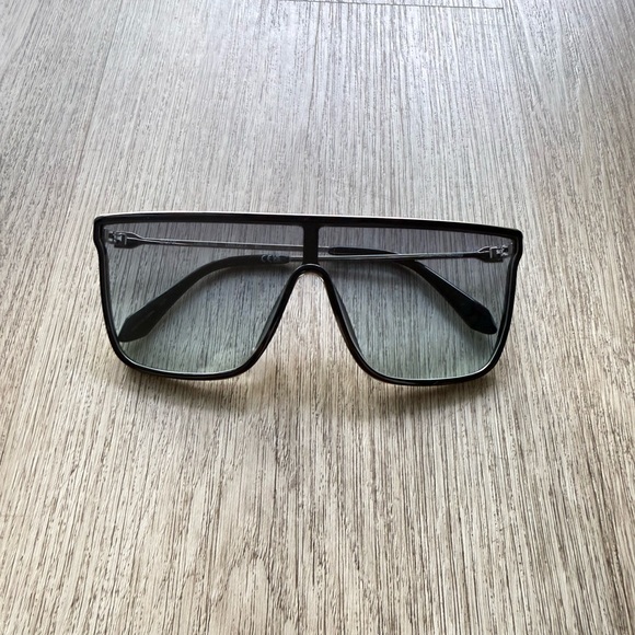 quay australia nightfall remixed black & silver shield sunglasses eyewear NEW